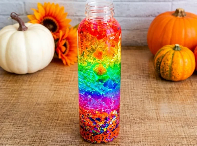 Colorful Rainbow Pumpkin Lava Lamp illuminating a cozy room decor