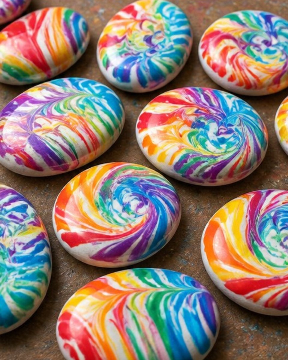 Rainbow Swirl Stones