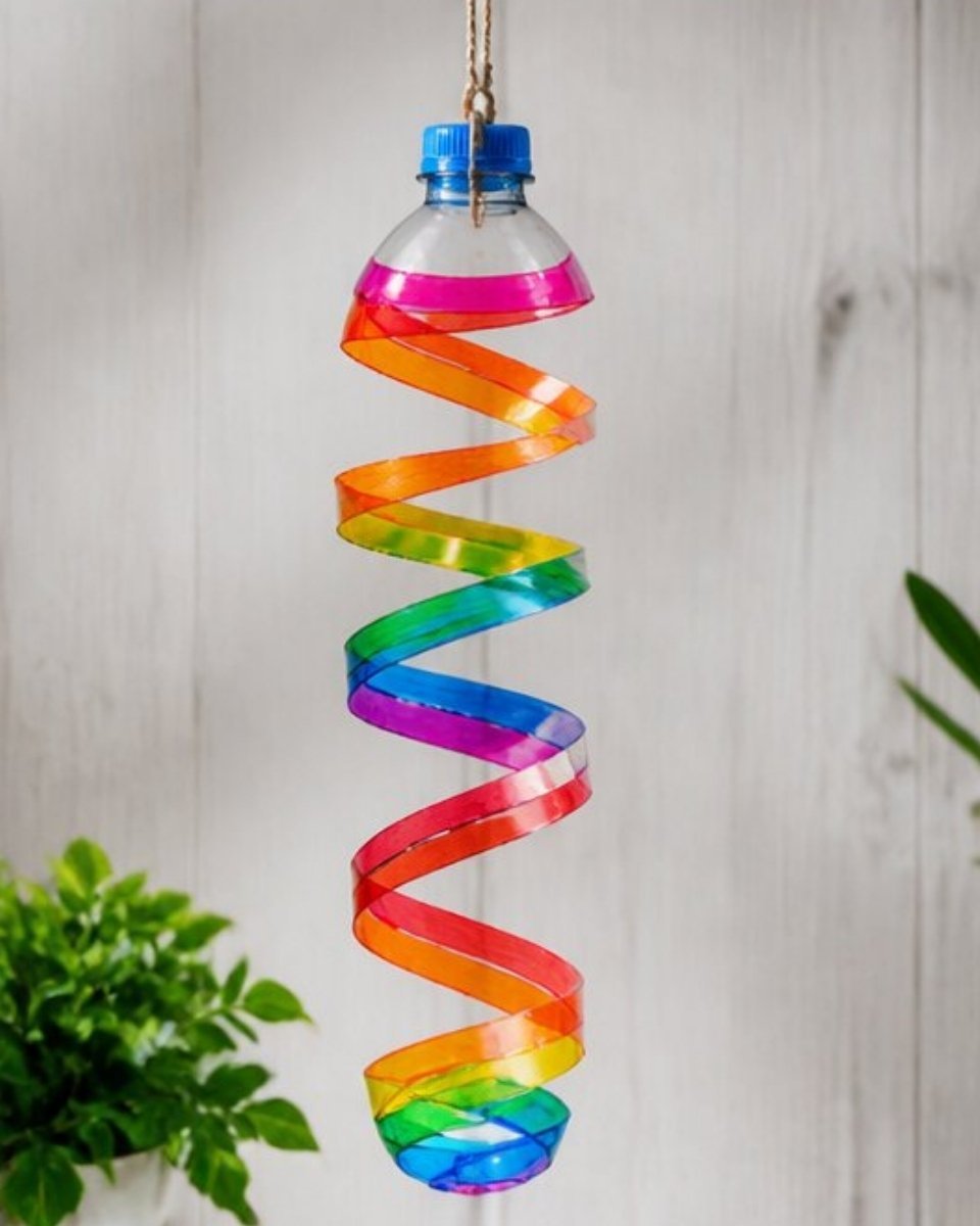 Recycled Rainbow Spiral Bottle