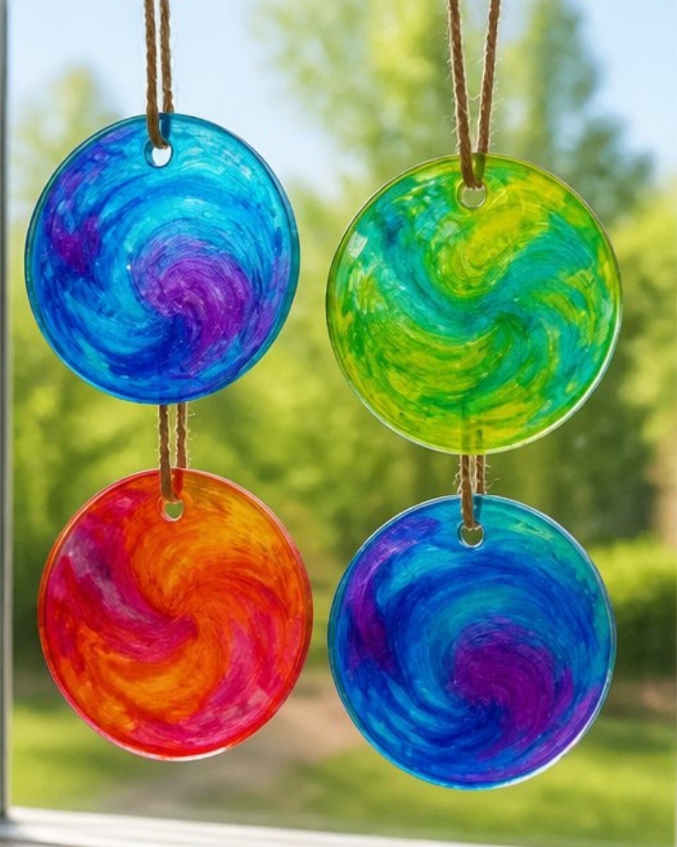 Swirl Glue Suncatchers