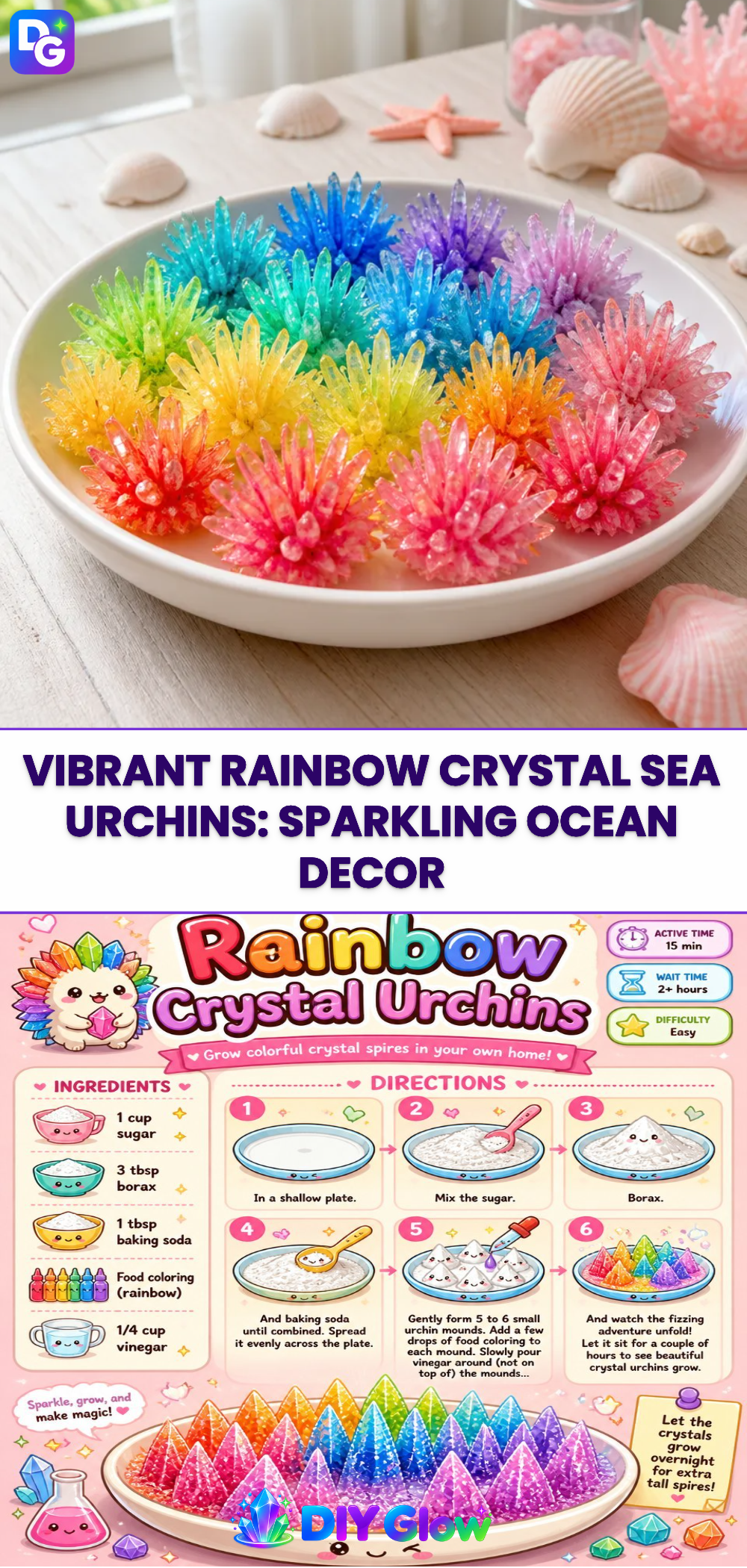 Vibrant Rainbow Crystal Sea Urchins: Sparkling Ocean Decor