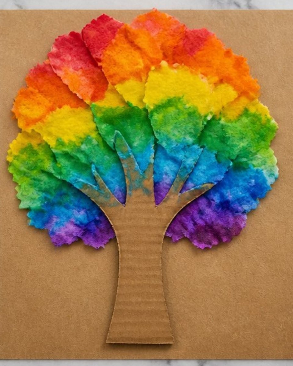 Walking Rainbow Paper Tree