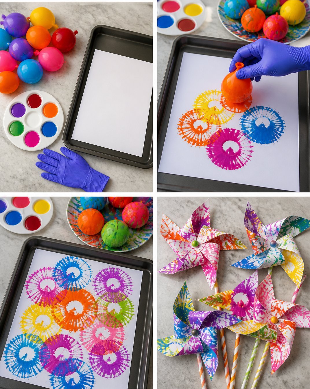 Water Balloon Pinwheel Painting