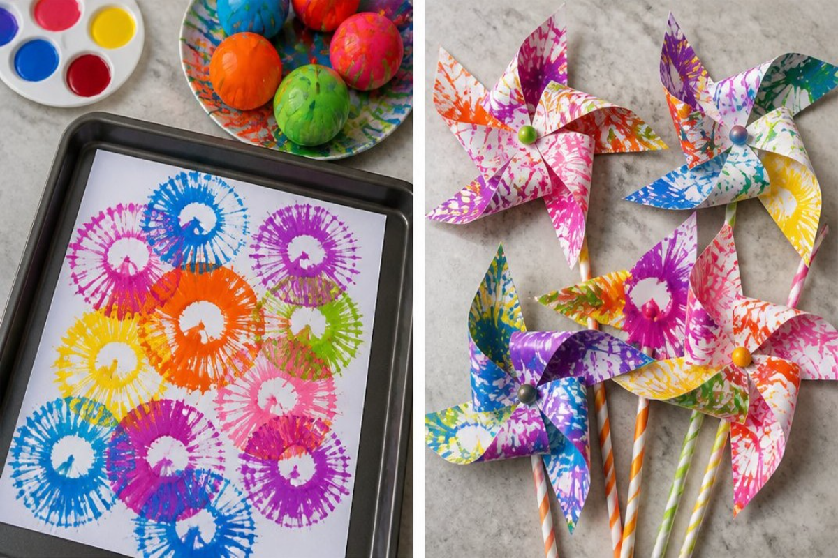 Water Balloon Pinwheel Painting