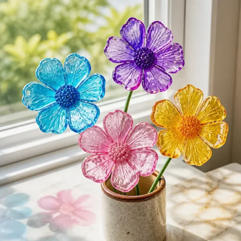DIY Faux Stained-Glass Flowers That Glow