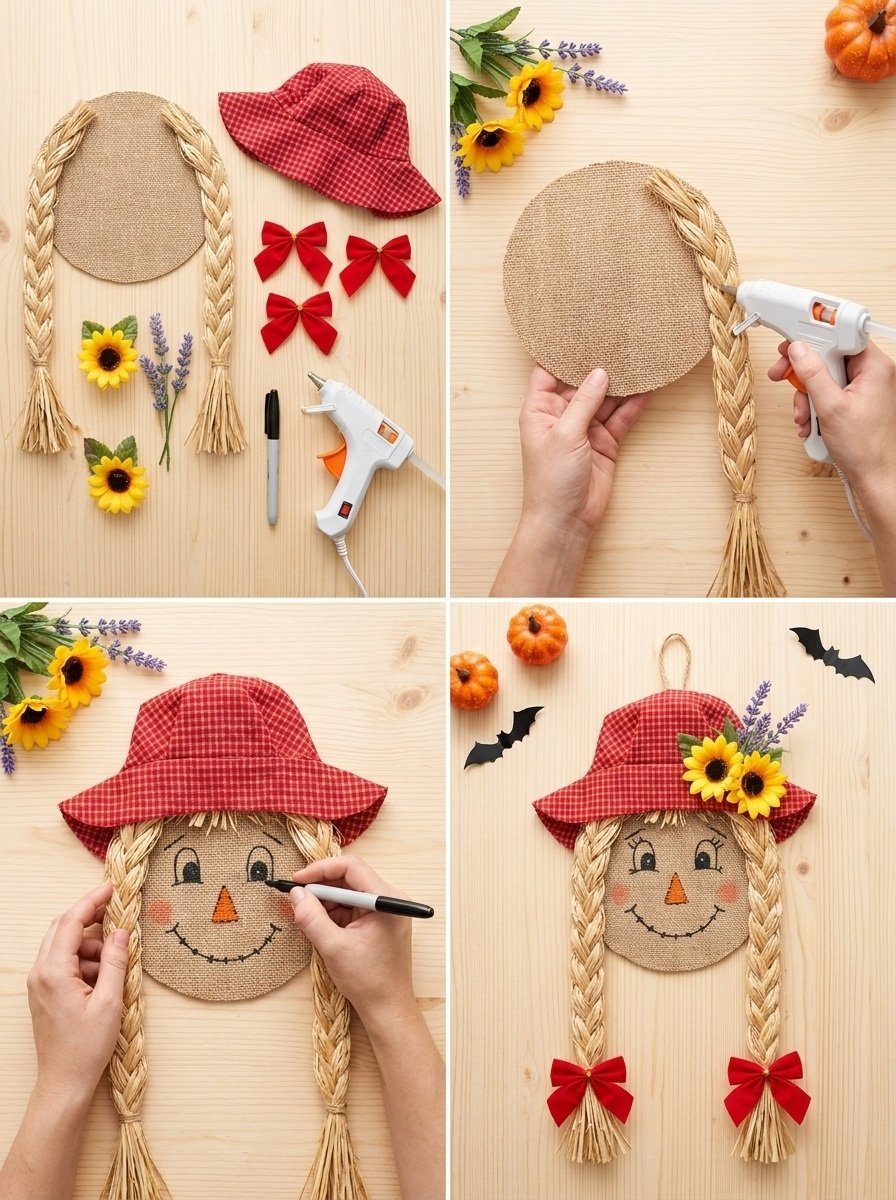 DIY Halloween Scarecrow Wall Decor Ideas