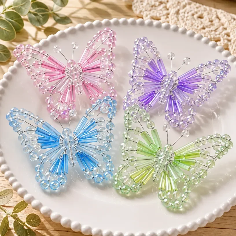 DIY crystal butterfly wings tutorial with vibrant colors and glittering designs