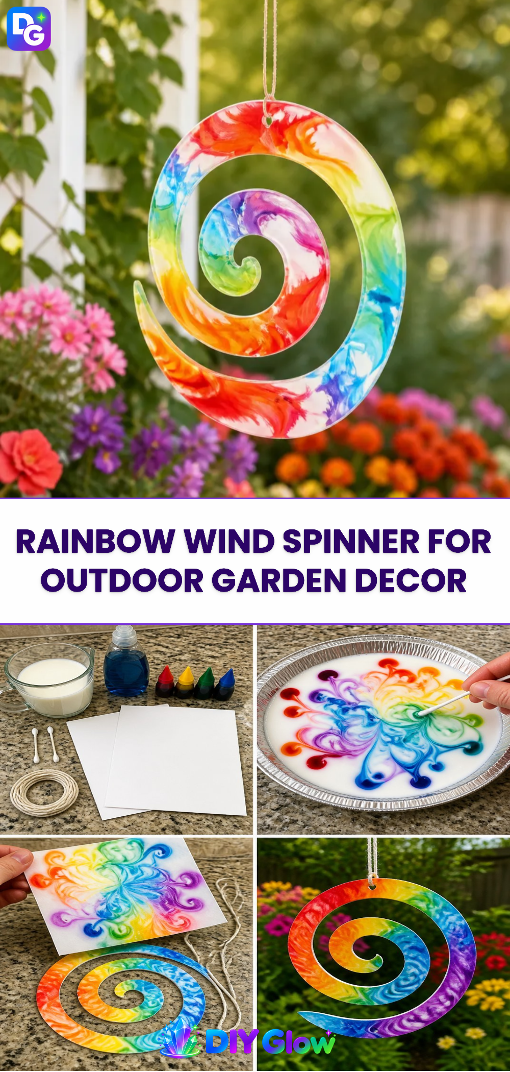 Rainbow Wind Spinner for Outdoor Garden Decor
